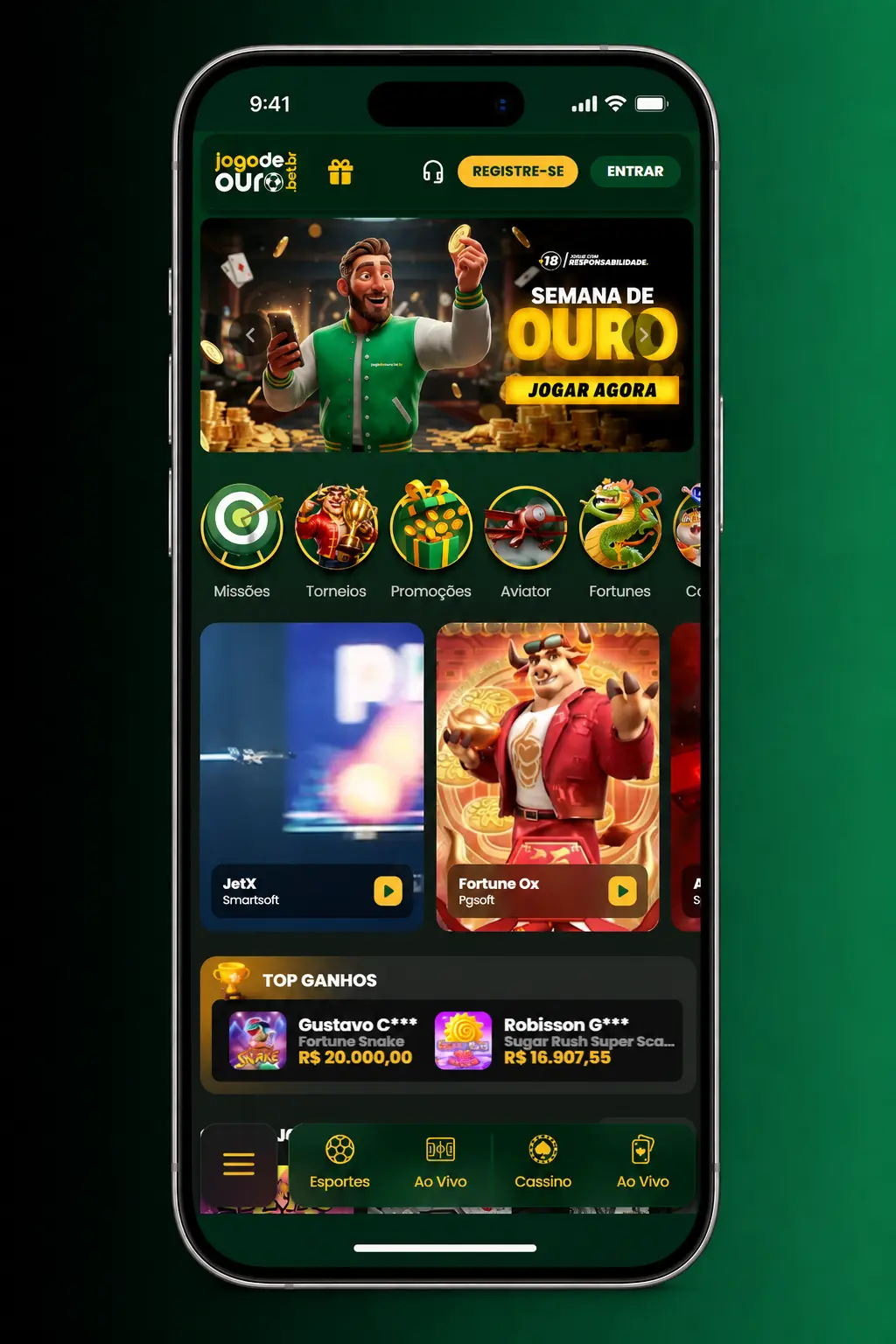 Guia de depósito via Pix no aplicativo Jogo de Ouro com QR Code e instruções passo a passo