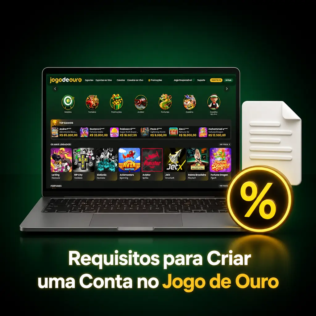 Requisitos para criar uma conta no Jogo de Ouro